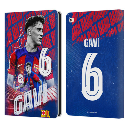 FC Barcelona 2023/24 First Team Gavi Leather Book Wallet Case Cover For Apple iPad Air 2 (2014)