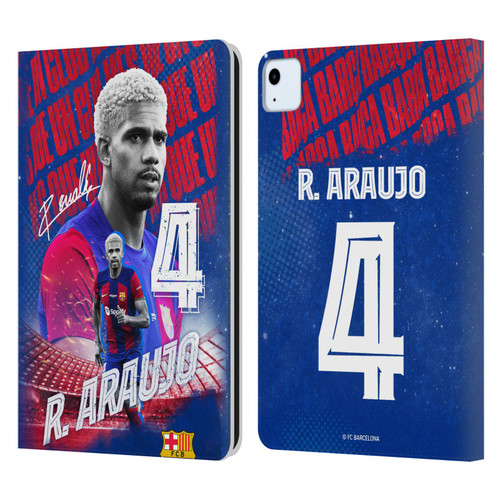 FC Barcelona 2023/24 First Team Ronald Araújo Leather Book Wallet Case Cover For Apple iPad Air 11 2020/2022/2024