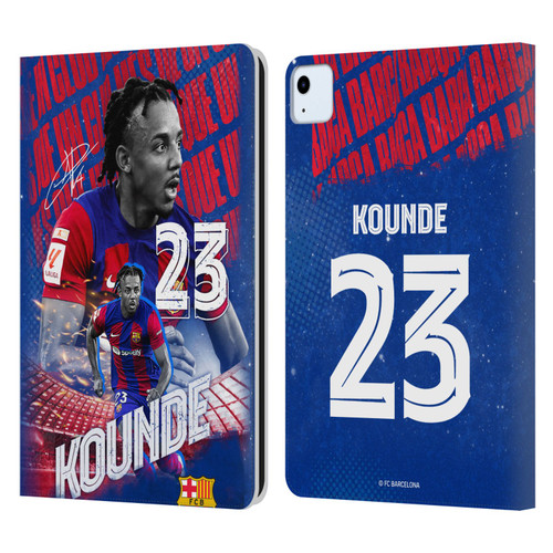 FC Barcelona 2023/24 First Team Jules Koundé Leather Book Wallet Case Cover For Apple iPad Air 11 2020/2022/2024