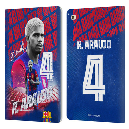 FC Barcelona 2023/24 First Team Ronald Araújo Leather Book Wallet Case Cover For Apple iPad mini 4