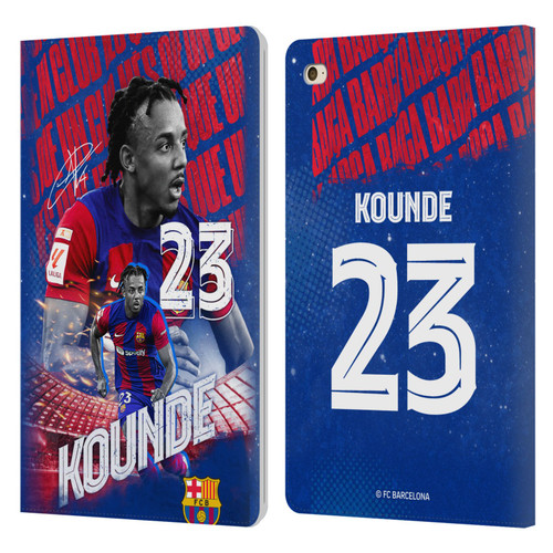 FC Barcelona 2023/24 First Team Jules Koundé Leather Book Wallet Case Cover For Apple iPad mini 4