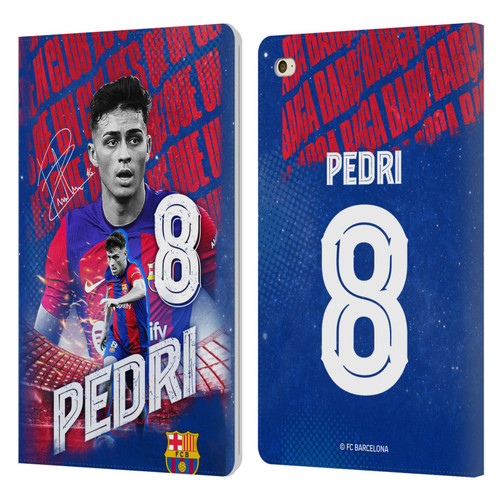 FC Barcelona 2023/24 First Team Pedri Leather Book Wallet Case Cover For Apple iPad mini 4