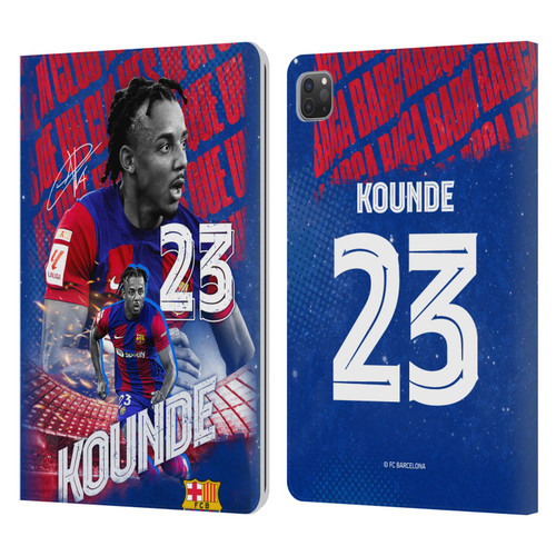 FC Barcelona 2023/24 First Team Jules Koundé Leather Book Wallet Case Cover For Apple iPad Pro 11 2020 / 2021 / 2022