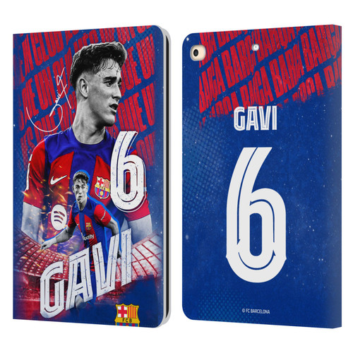 FC Barcelona 2023/24 First Team Gavi Leather Book Wallet Case Cover For Apple iPad 9.7 2017 / iPad 9.7 2018