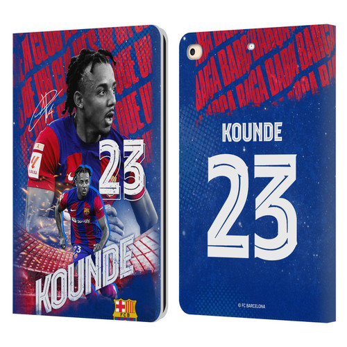 FC Barcelona 2023/24 First Team Jules Koundé Leather Book Wallet Case Cover For Apple iPad 9.7 2017 / iPad 9.7 2018