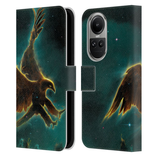 Vincent Hie Animals Eagle Galaxy Leather Book Wallet Case Cover For OPPO Reno10 5G / Reno10 Pro 5G