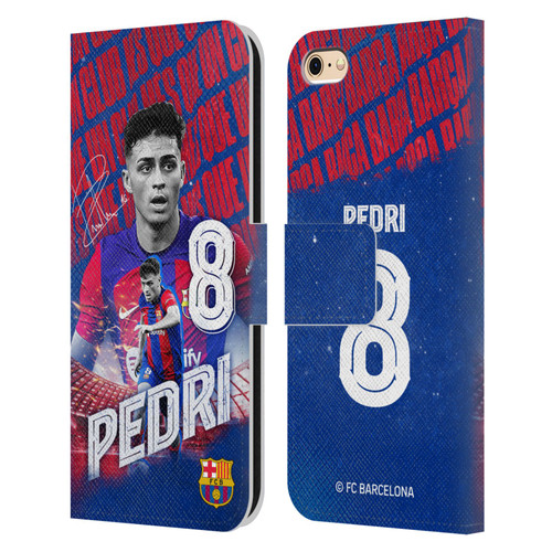 FC Barcelona 2023/24 First Team Pedri Leather Book Wallet Case Cover For Apple iPhone 6 / iPhone 6s