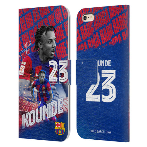 FC Barcelona 2023/24 First Team Jules Koundé Leather Book Wallet Case Cover For Apple iPhone 6 Plus / iPhone 6s Plus