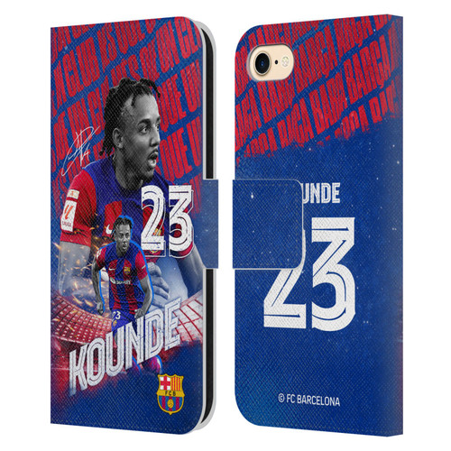 FC Barcelona 2023/24 First Team Jules Koundé Leather Book Wallet Case Cover For Apple iPhone 7 / 8 / SE 2020 & 2022