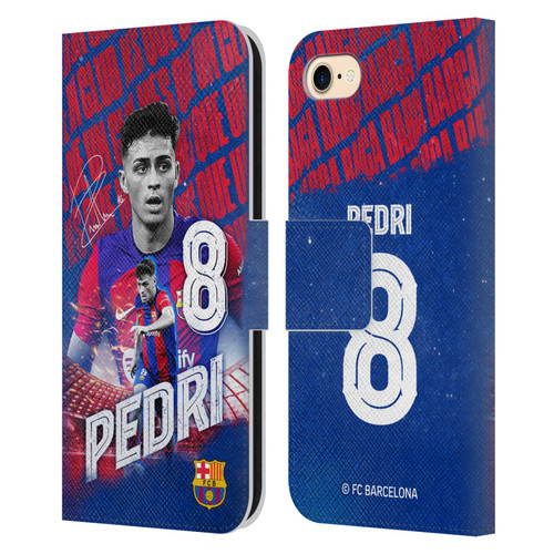 FC Barcelona 2023/24 First Team Pedri Leather Book Wallet Case Cover For Apple iPhone 7 / 8 / SE 2020 & 2022