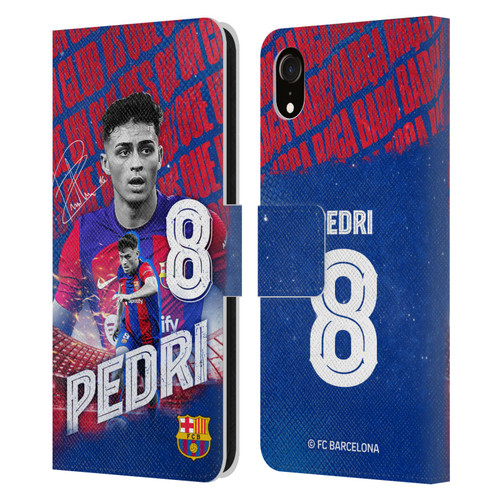 FC Barcelona 2023/24 First Team Pedri Leather Book Wallet Case Cover For Apple iPhone XR