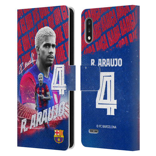 FC Barcelona 2023/24 First Team Ronald Araújo Leather Book Wallet Case Cover For LG K22