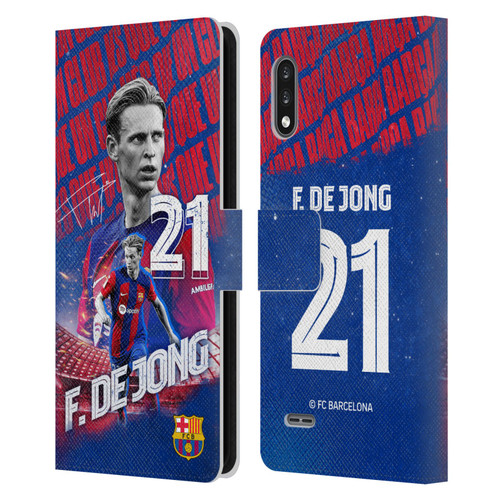 FC Barcelona 2023/24 First Team Frenkie de Jong Leather Book Wallet Case Cover For LG K22