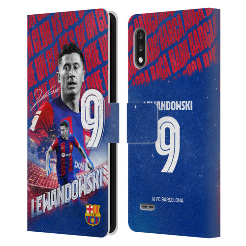 FC Barcelona 2023/24 First Team Robert Lewandowski Leather Book Wallet Case Cover For LG K22