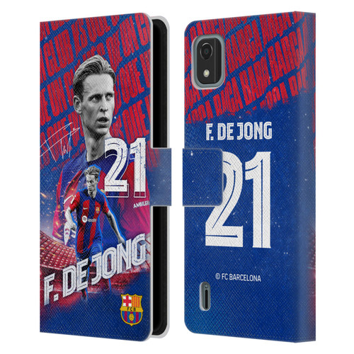 FC Barcelona 2023/24 First Team Frenkie de Jong Leather Book Wallet Case Cover For Nokia C2 2nd Edition