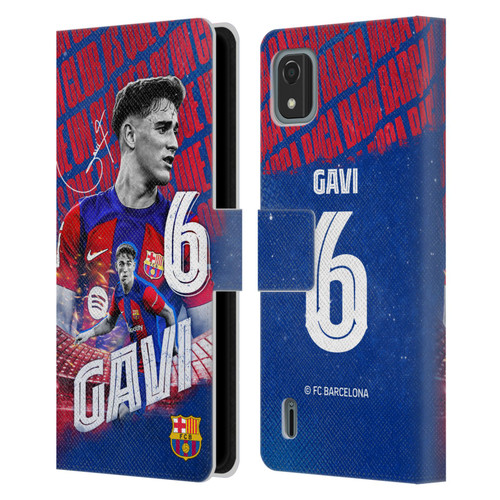 FC Barcelona 2023/24 First Team Gavi Leather Book Wallet Case Cover For Nokia C2 2nd Edition