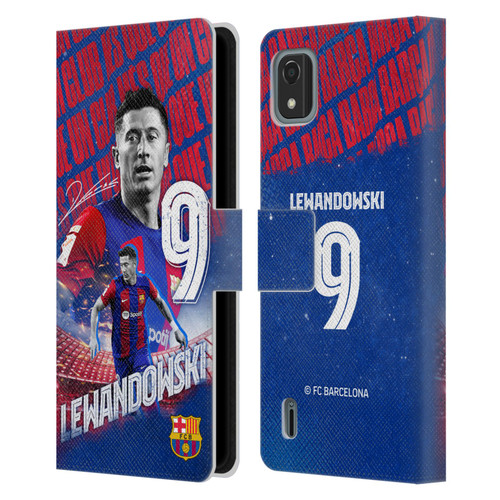 FC Barcelona 2023/24 First Team Robert Lewandowski Leather Book Wallet Case Cover For Nokia C2 2nd Edition