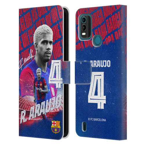 FC Barcelona 2023/24 First Team Ronald Araújo Leather Book Wallet Case Cover For Nokia G11 Plus