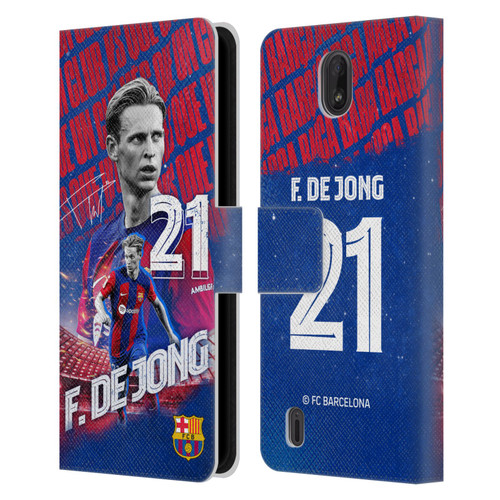 FC Barcelona 2023/24 First Team Frenkie de Jong Leather Book Wallet Case Cover For Nokia C01 Plus/C1 2nd Edition