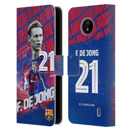 FC Barcelona 2023/24 First Team Frenkie de Jong Leather Book Wallet Case Cover For Nokia C10 / C20