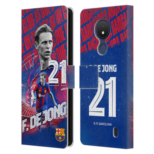 FC Barcelona 2023/24 First Team Frenkie de Jong Leather Book Wallet Case Cover For Nokia C21