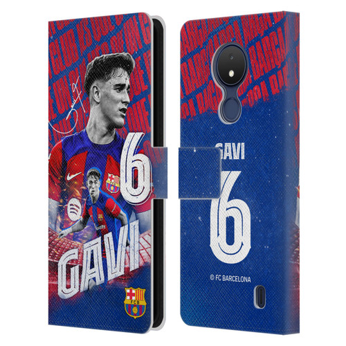 FC Barcelona 2023/24 First Team Gavi Leather Book Wallet Case Cover For Nokia C21
