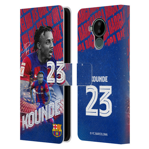 FC Barcelona 2023/24 First Team Jules Koundé Leather Book Wallet Case Cover For Nokia C30