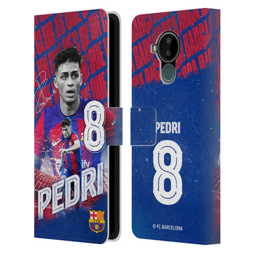 FC Barcelona 2023/24 First Team Pedri Leather Book Wallet Case Cover For Nokia C30