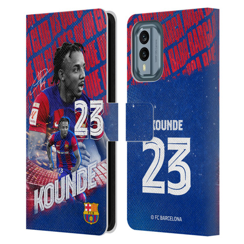 FC Barcelona 2023/24 First Team Jules Koundé Leather Book Wallet Case Cover For Nokia X30