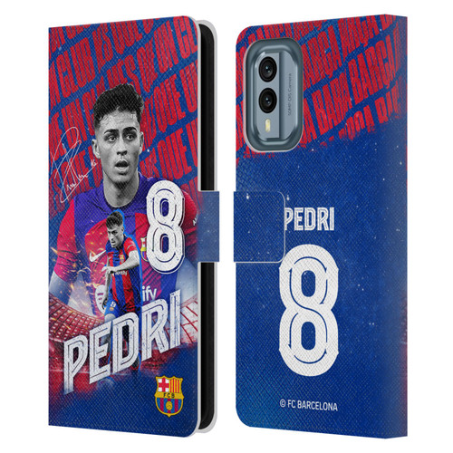 FC Barcelona 2023/24 First Team Pedri Leather Book Wallet Case Cover For Nokia X30