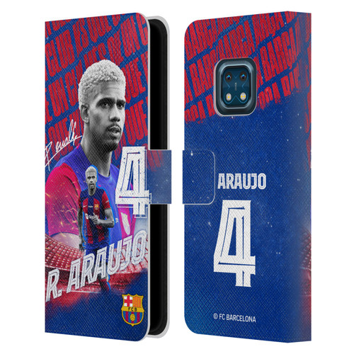 FC Barcelona 2023/24 First Team Ronald Araújo Leather Book Wallet Case Cover For Nokia XR20