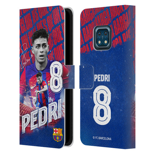 FC Barcelona 2023/24 First Team Pedri Leather Book Wallet Case Cover For Nokia XR20