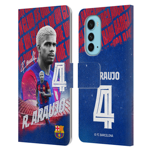 FC Barcelona 2023/24 First Team Ronald Araújo Leather Book Wallet Case Cover For Motorola Edge (2022)