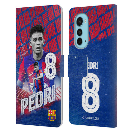 FC Barcelona 2023/24 First Team Pedri Leather Book Wallet Case Cover For Motorola Edge (2022)