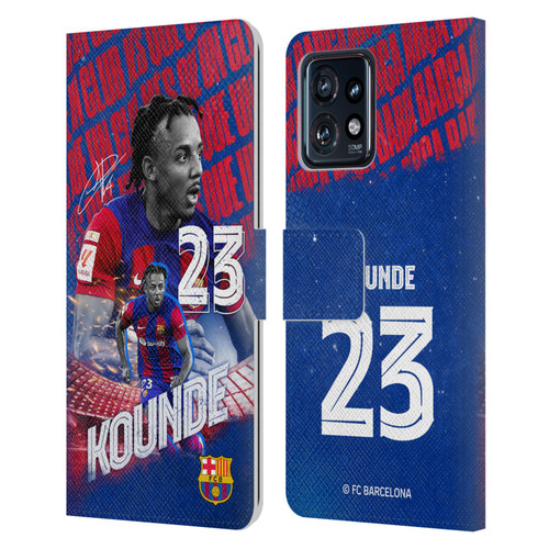 FC Barcelona 2023/24 First Team Jules Koundé Leather Book Wallet Case Cover For Motorola Moto Edge 40 Pro