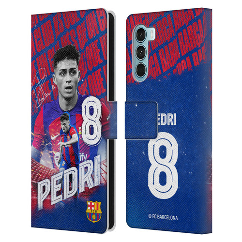 FC Barcelona 2023/24 First Team Pedri Leather Book Wallet Case Cover For Motorola Edge S30 / Moto G200 5G