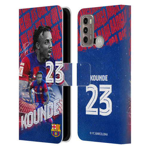 FC Barcelona 2023/24 First Team Jules Koundé Leather Book Wallet Case Cover For Motorola Moto G60 / Moto G40 Fusion