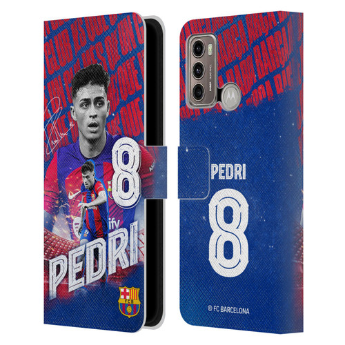 FC Barcelona 2023/24 First Team Pedri Leather Book Wallet Case Cover For Motorola Moto G60 / Moto G40 Fusion