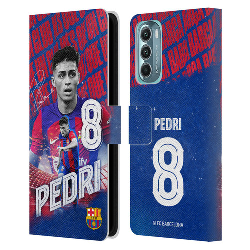 FC Barcelona 2023/24 First Team Pedri Leather Book Wallet Case Cover For Motorola Moto G Stylus 5G (2022)