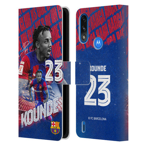 FC Barcelona 2023/24 First Team Jules Koundé Leather Book Wallet Case Cover For Motorola Moto E7 Power / Moto E7i Power