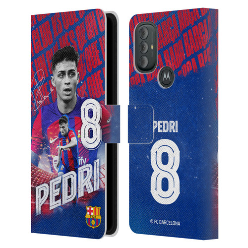 FC Barcelona 2023/24 First Team Pedri Leather Book Wallet Case Cover For Motorola Moto G10 / Moto G20 / Moto G30