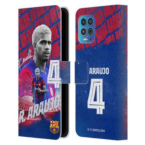 FC Barcelona 2023/24 First Team Ronald Araújo Leather Book Wallet Case Cover For Motorola Moto G100