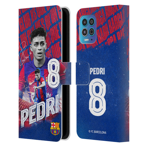 FC Barcelona 2023/24 First Team Pedri Leather Book Wallet Case Cover For Motorola Moto G100