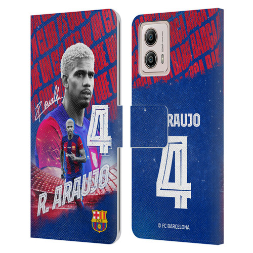 FC Barcelona 2023/24 First Team Ronald Araújo Leather Book Wallet Case Cover For Motorola Moto G53 5G