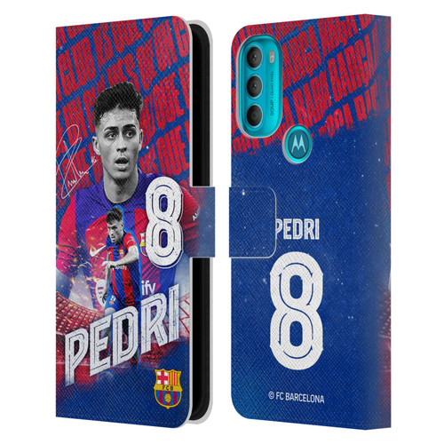 FC Barcelona 2023/24 First Team Pedri Leather Book Wallet Case Cover For Motorola Moto G71 5G