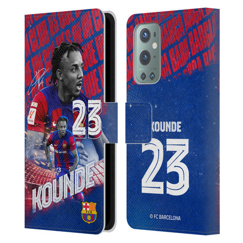 FC Barcelona 2023/24 First Team Jules Koundé Leather Book Wallet Case Cover For OnePlus 9