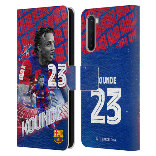 FC Barcelona 2023/24 First Team Jules Koundé Leather Book Wallet Case Cover For OnePlus Nord 5G