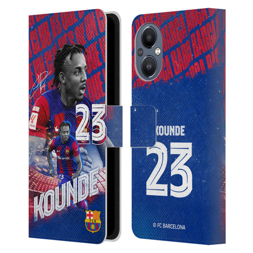 FC Barcelona 2023/24 First Team Jules Koundé Leather Book Wallet Case Cover For OnePlus Nord N20 5G