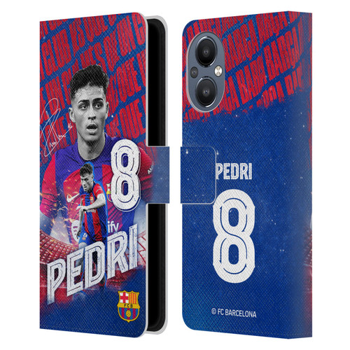 FC Barcelona 2023/24 First Team Pedri Leather Book Wallet Case Cover For OnePlus Nord N20 5G