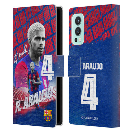 FC Barcelona 2023/24 First Team Ronald Araújo Leather Book Wallet Case Cover For OnePlus Nord 2 5G